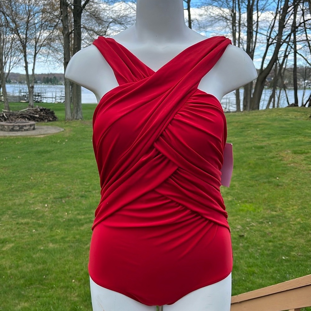 NWT Swimsuits For All wrap bathing suit L